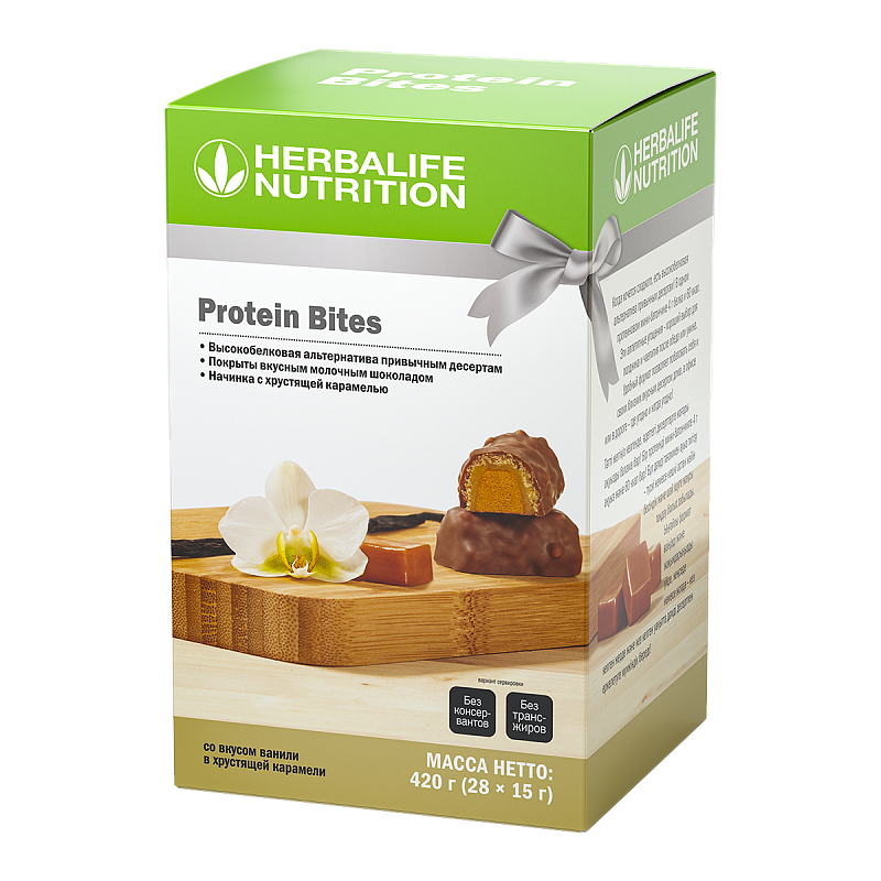 Протеиновые батончики со вкусом ванили в хрустящей карамели (28 шт)